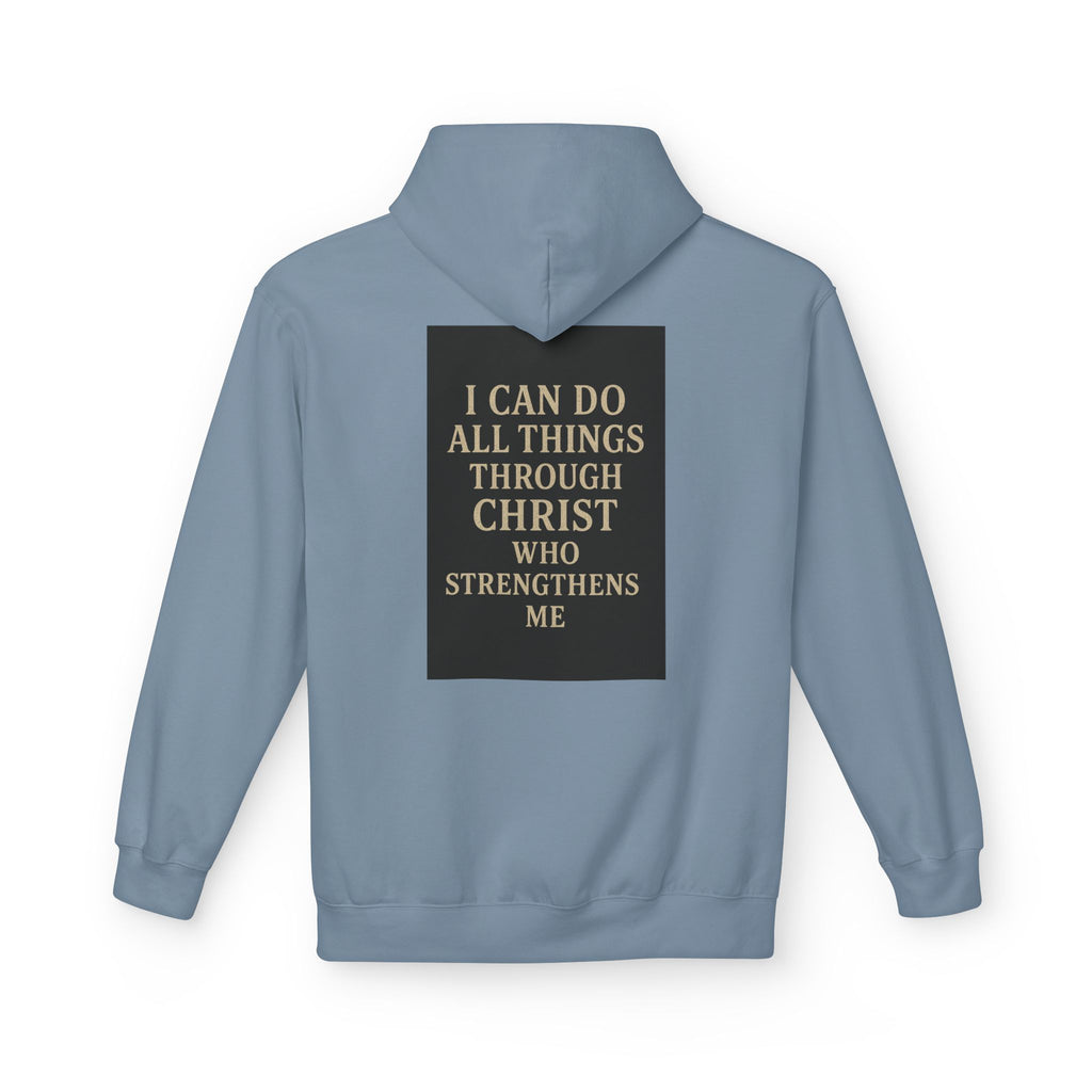 Chosen Cross Hoodie — “I Can Do All Things Through Christ” Christian Faith Sweatshirt