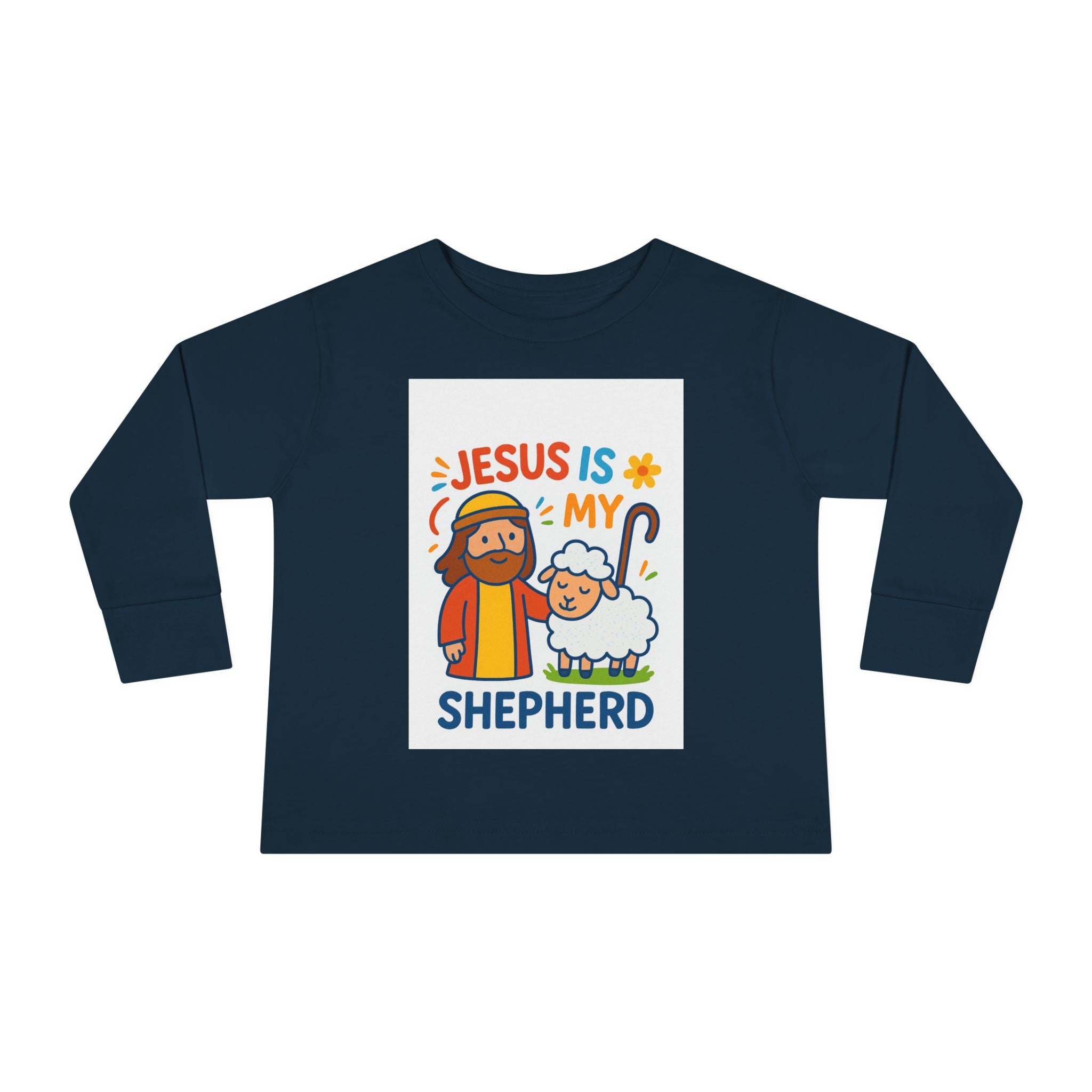 Toddler Tee — "Jesus Is My Shepherd" Cute Christian Long-Sleeve Shirt