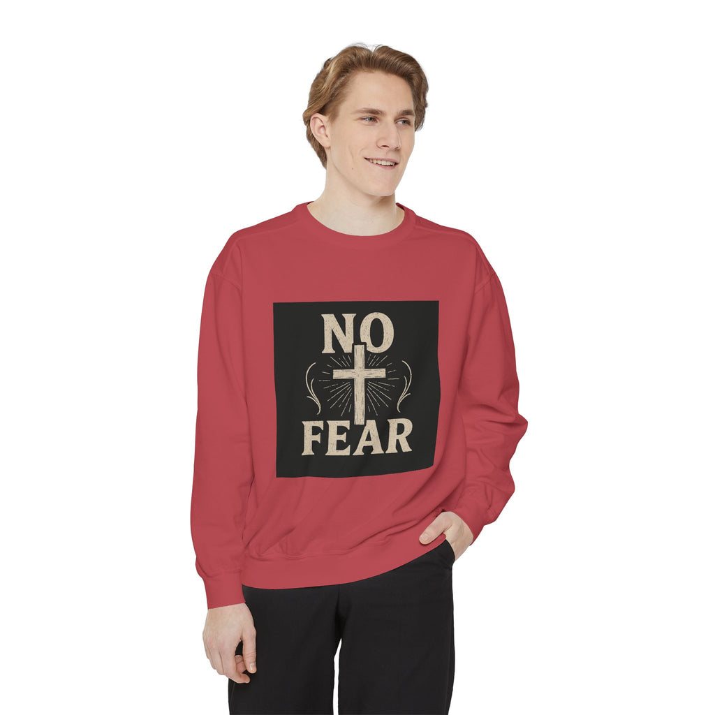 No Fear Cross Sweatshirt - Inspirational Christian Pullover