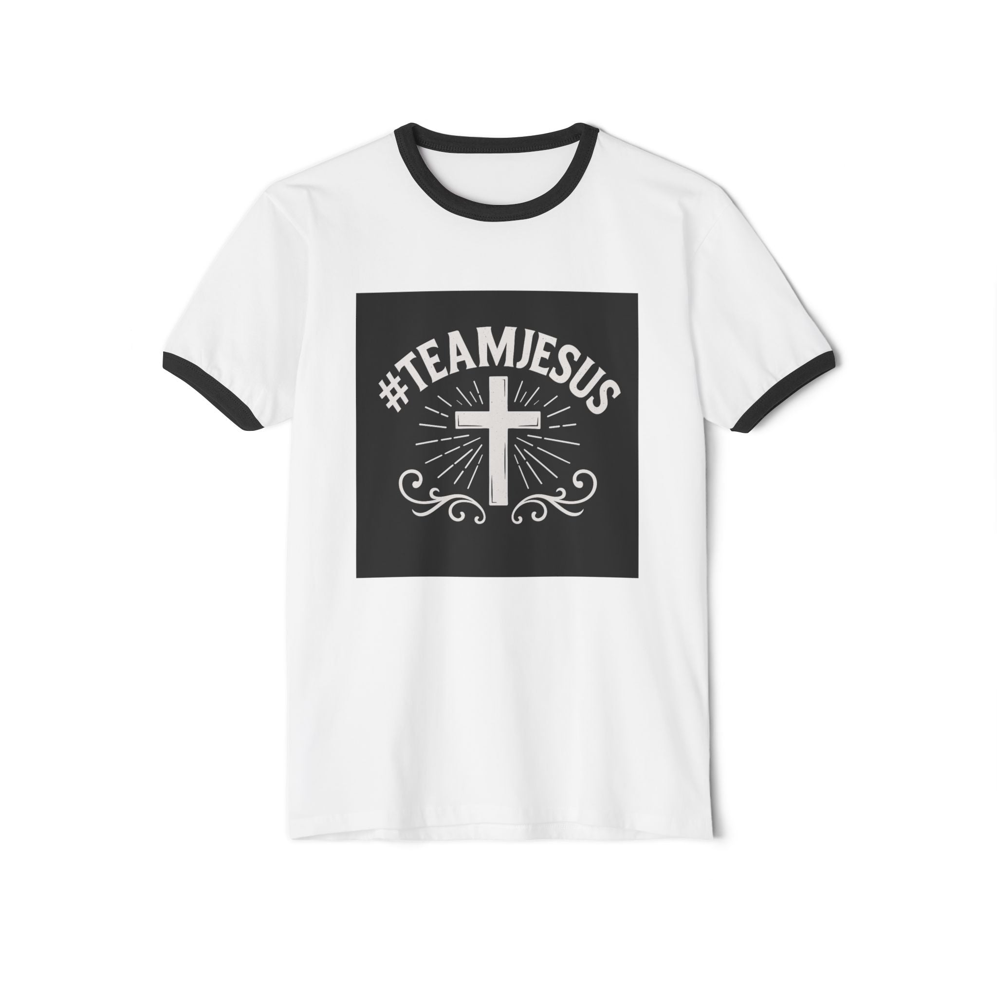 #TEAMJESUS Ringer T-Shirt — Christian Faith Cross Tee
