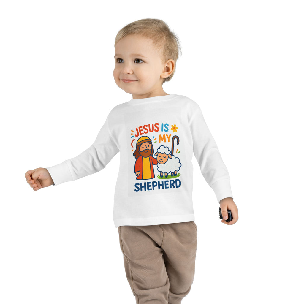 Toddler Tee — "Jesus Is My Shepherd" Cute Christian Long-Sleeve Shirt