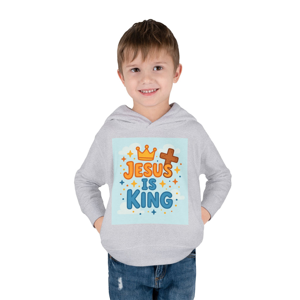 Toddler Hoodie — "Jesus Is King" Christian Kids Pullover