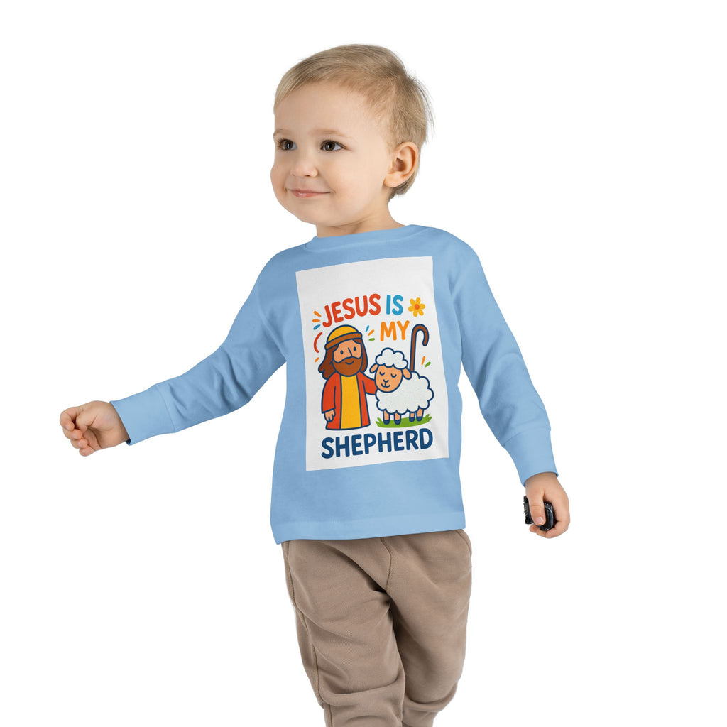 Toddler Tee — "Jesus Is My Shepherd" Cute Christian Long-Sleeve Shirt