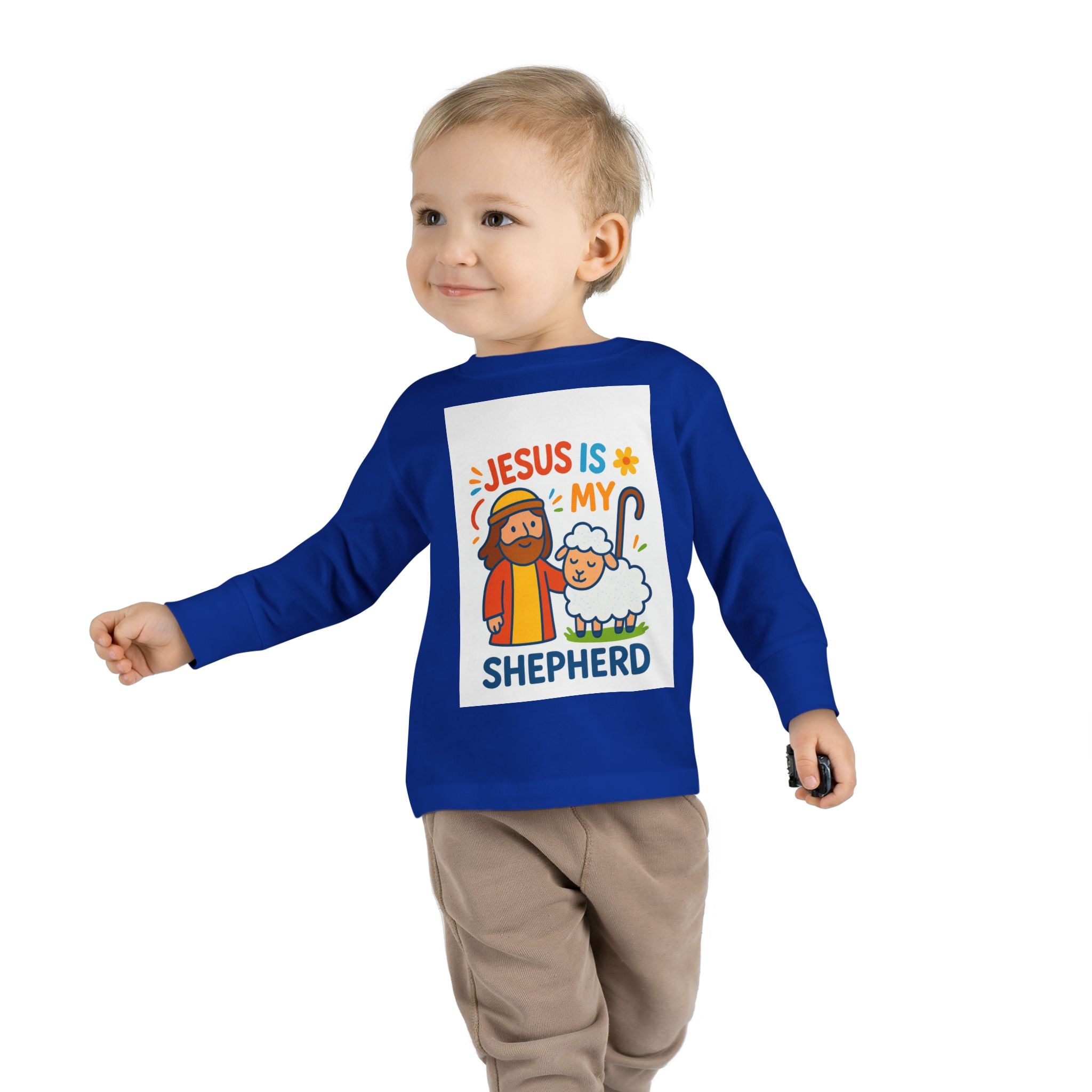 Toddler Tee — "Jesus Is My Shepherd" Cute Christian Long-Sleeve Shirt