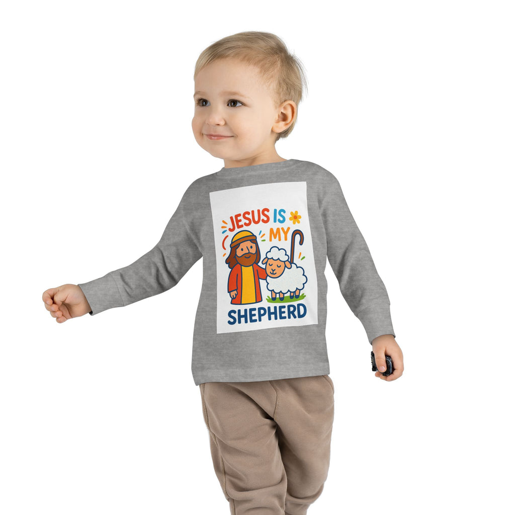 Toddler Tee — "Jesus Is My Shepherd" Cute Christian Long-Sleeve Shirt