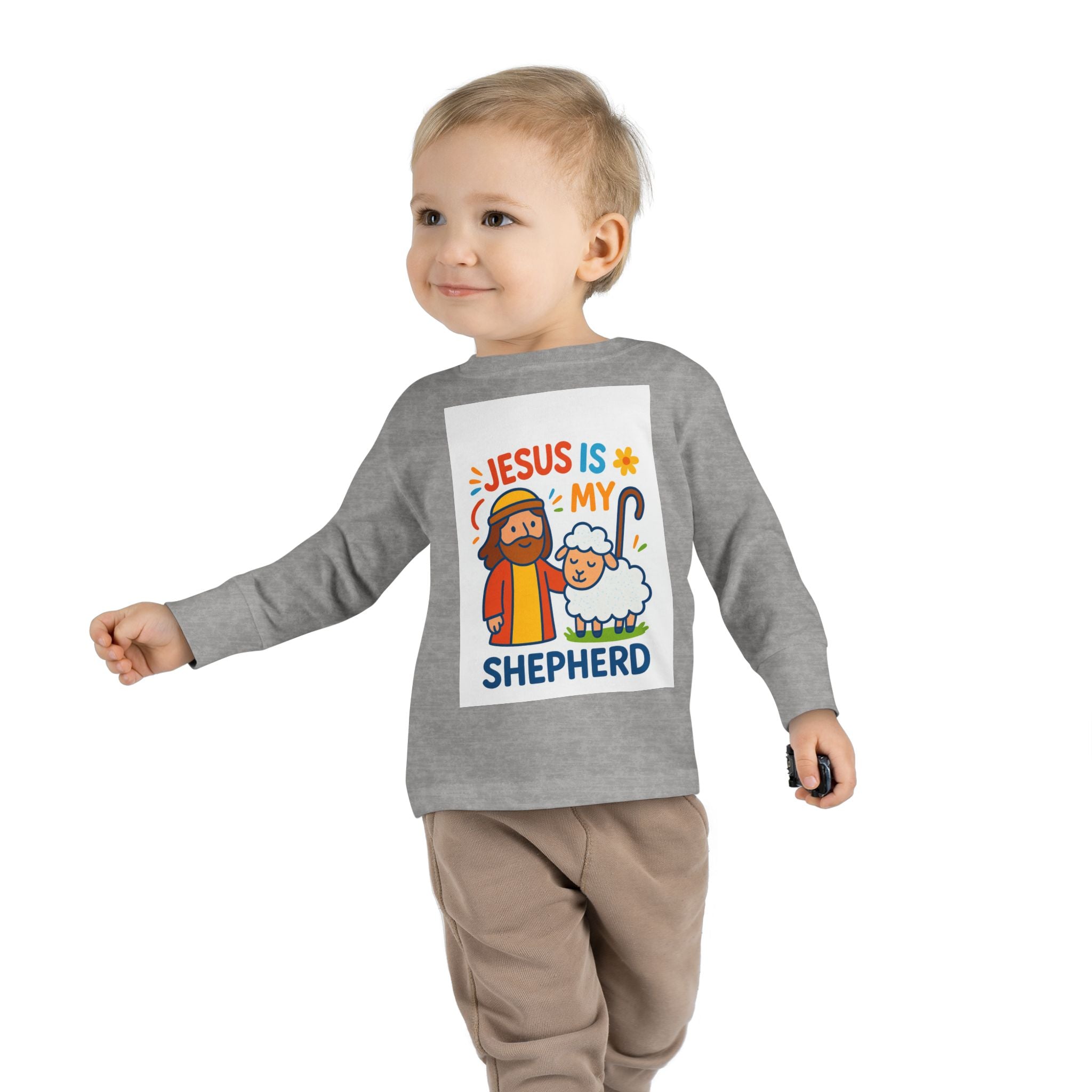 Toddler Tee — "Jesus Is My Shepherd" Cute Christian Long-Sleeve Shirt