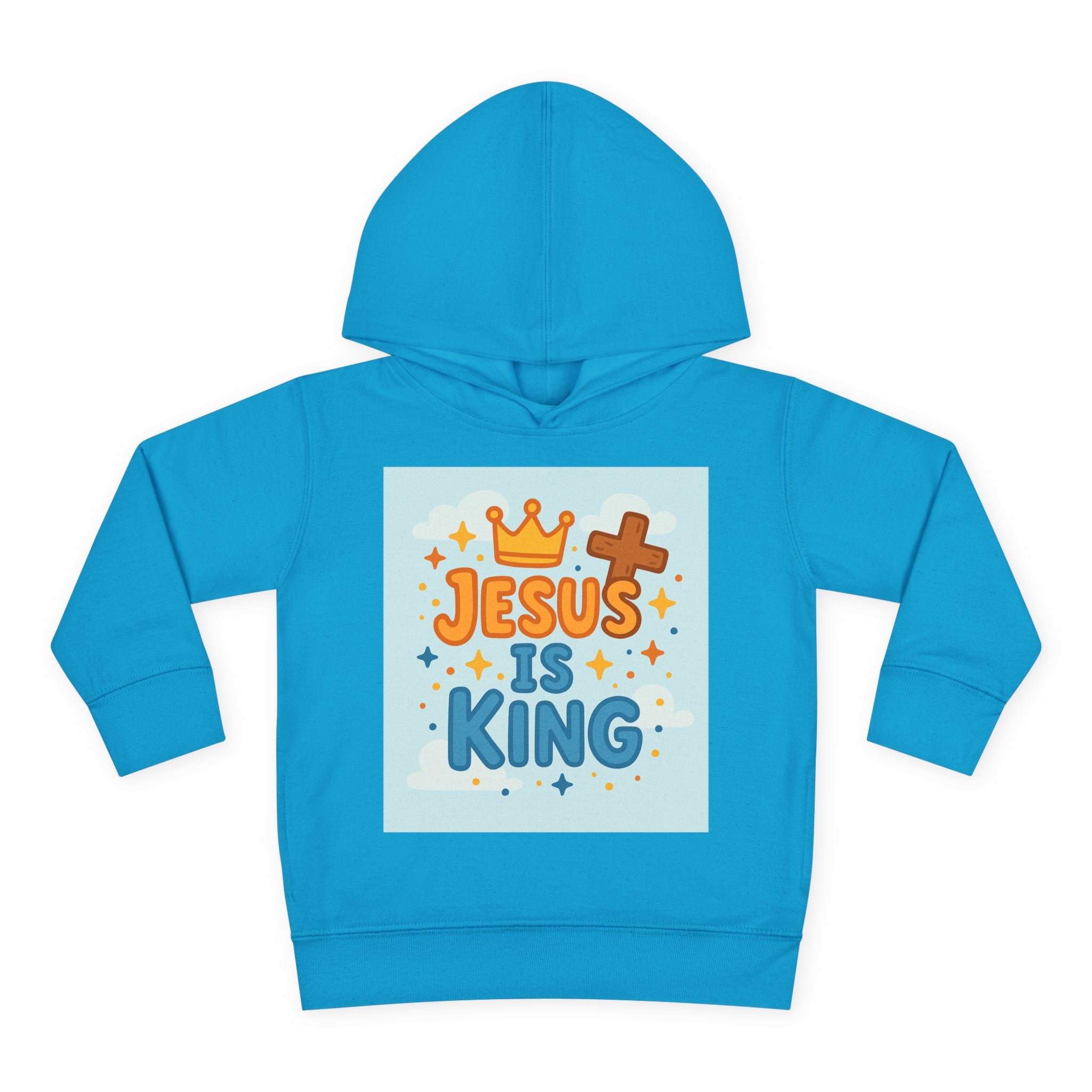 Toddler Hoodie — "Jesus Is King" Christian Kids Pullover