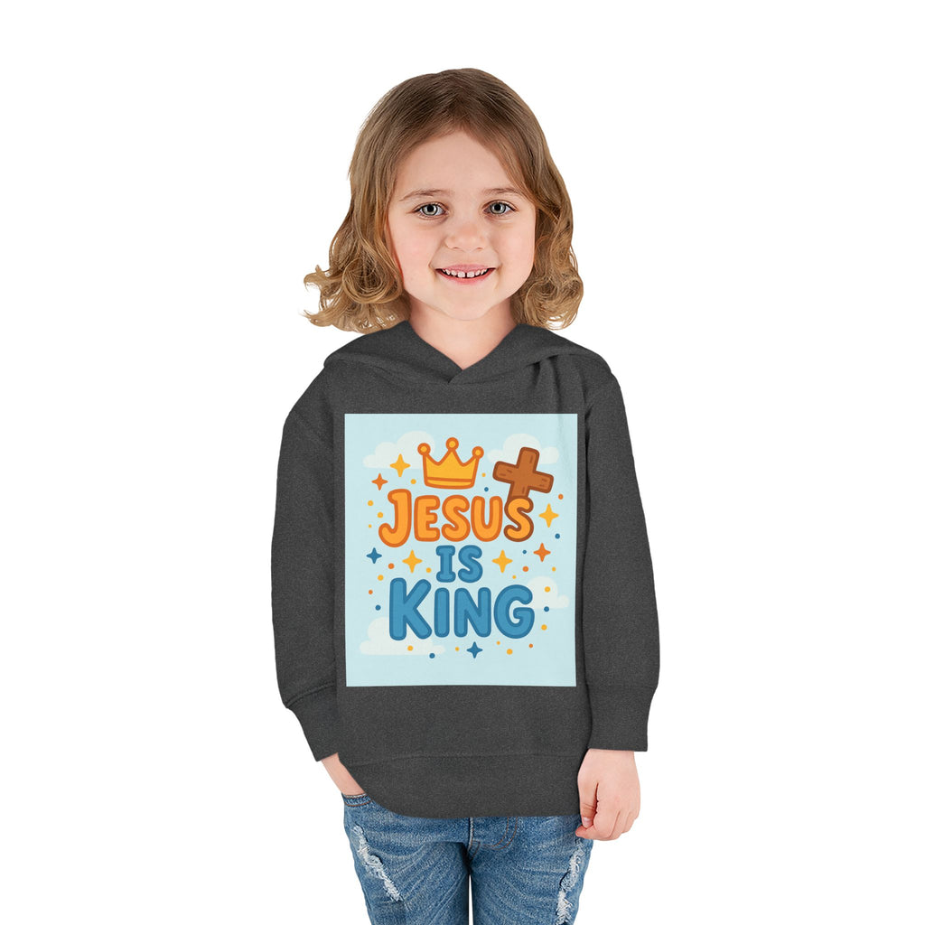 Toddler Hoodie — "Jesus Is King" Christian Kids Pullover
