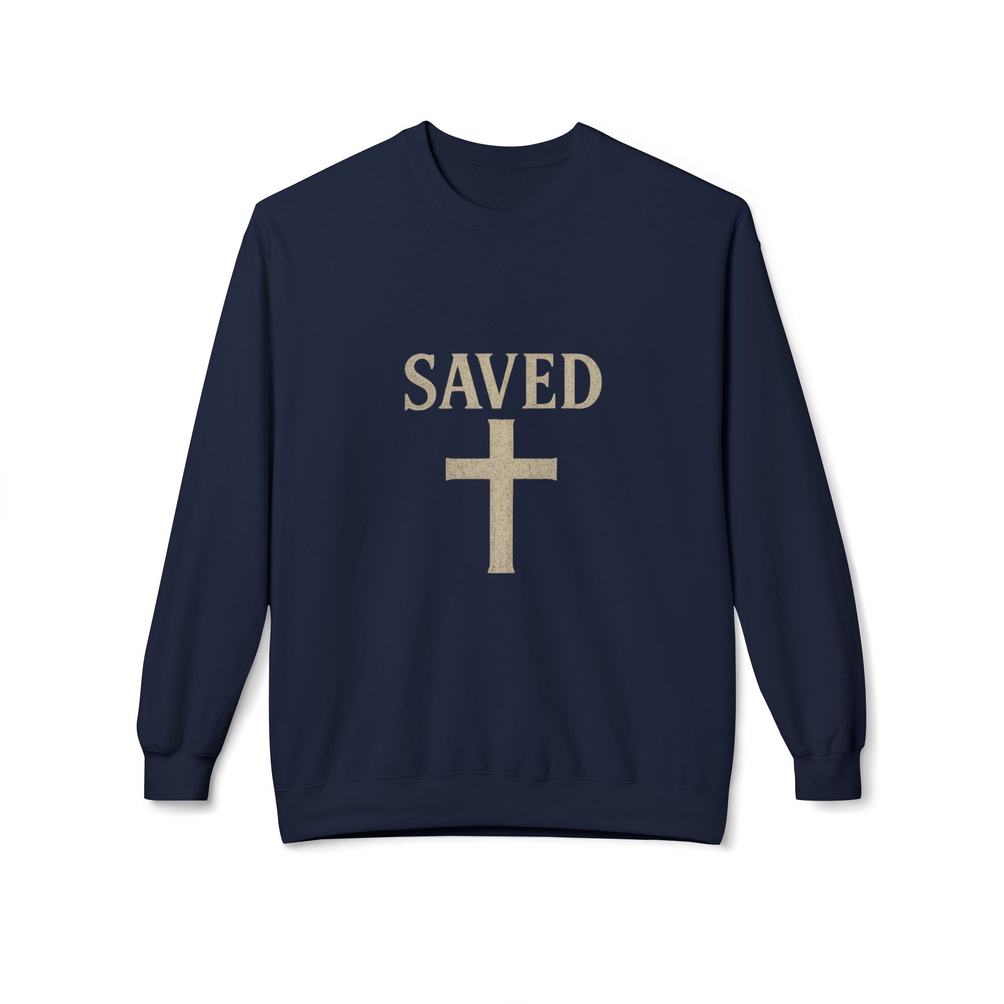 Saved Cross Sweatshirt — "I Can Do All Things Through Christ" Christian Crewneck