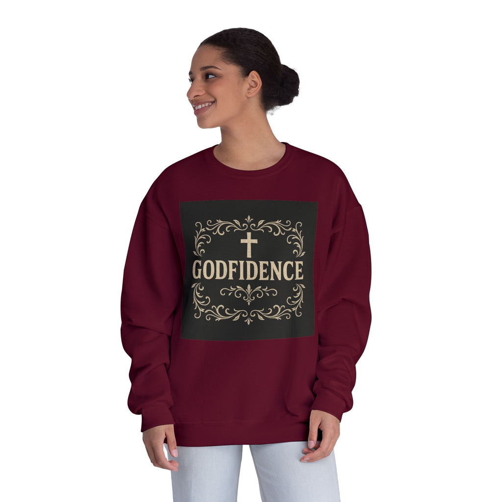 Godfidence Crewneck Sweatshirt — Christian Inspirational Faith Graphic