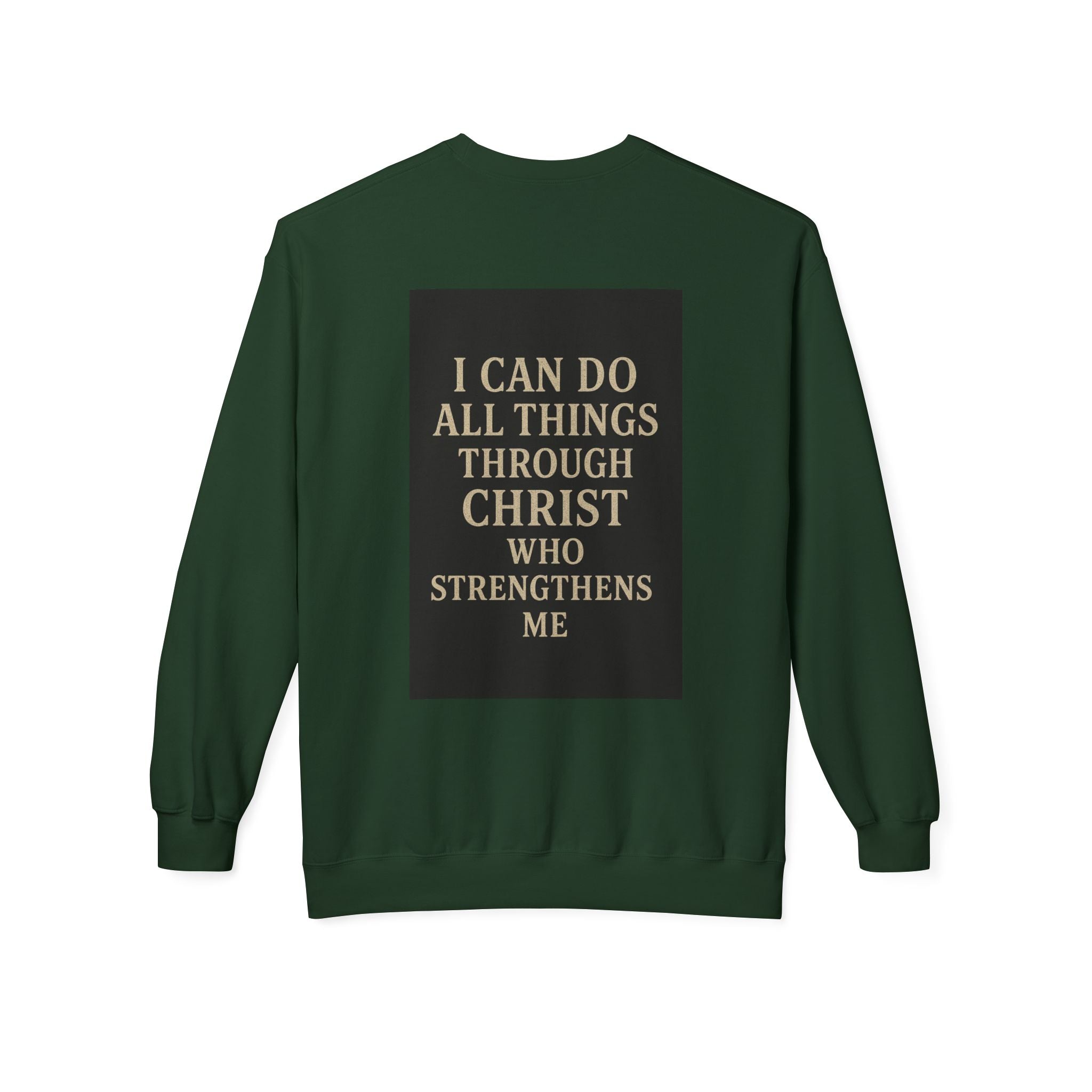 Saved Cross Sweatshirt — "I Can Do All Things Through Christ" Christian Crewneck