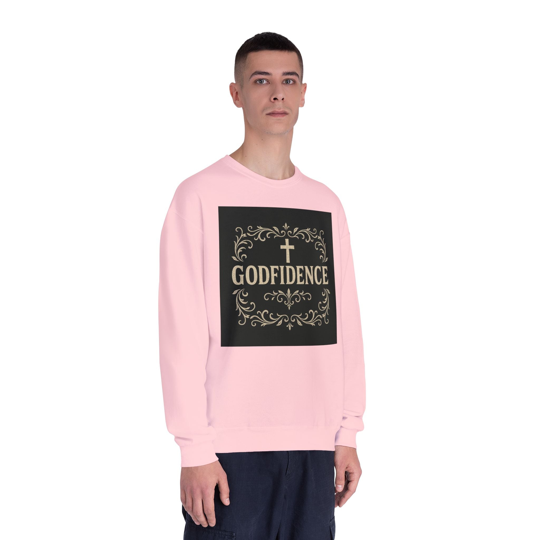 Godfidence Crewneck Sweatshirt — Christian Inspirational Faith Graphic