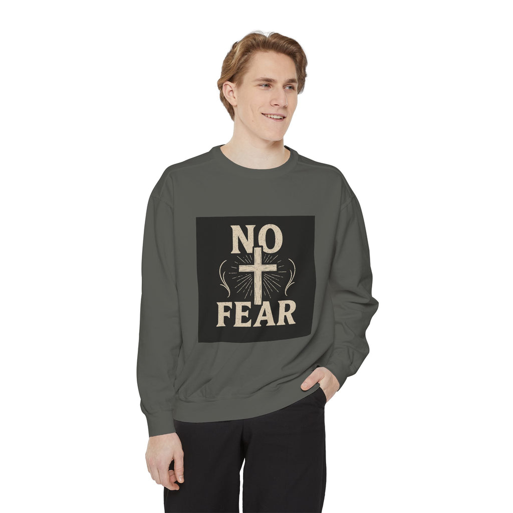 No Fear Cross Sweatshirt - Inspirational Christian Pullover