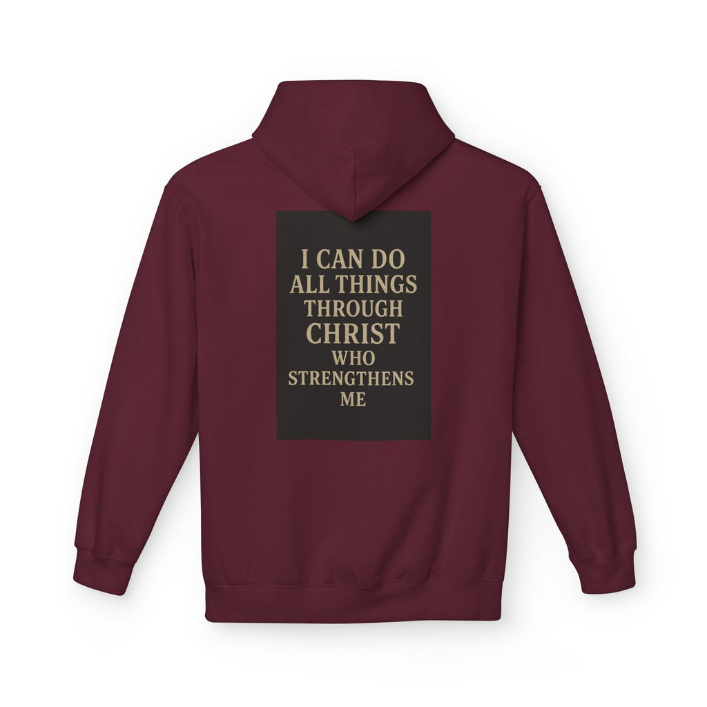 Chosen Cross Hoodie — “I Can Do All Things Through Christ” Christian Faith Sweatshirt