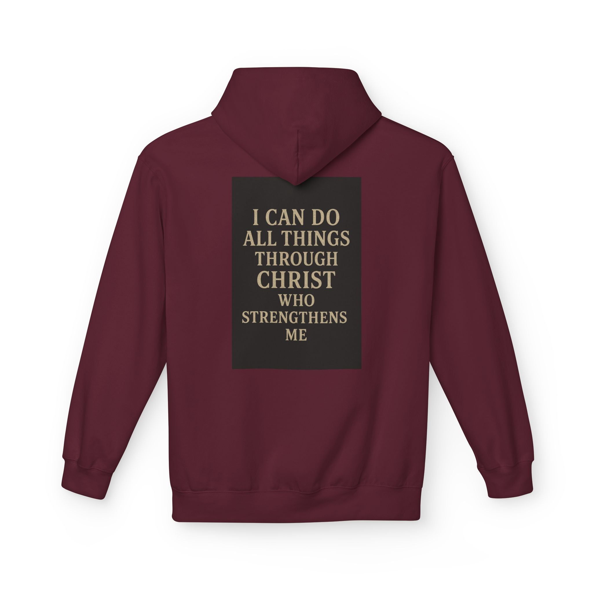 Chosen Cross Hoodie — “I Can Do All Things Through Christ” Christian Faith Sweatshirt