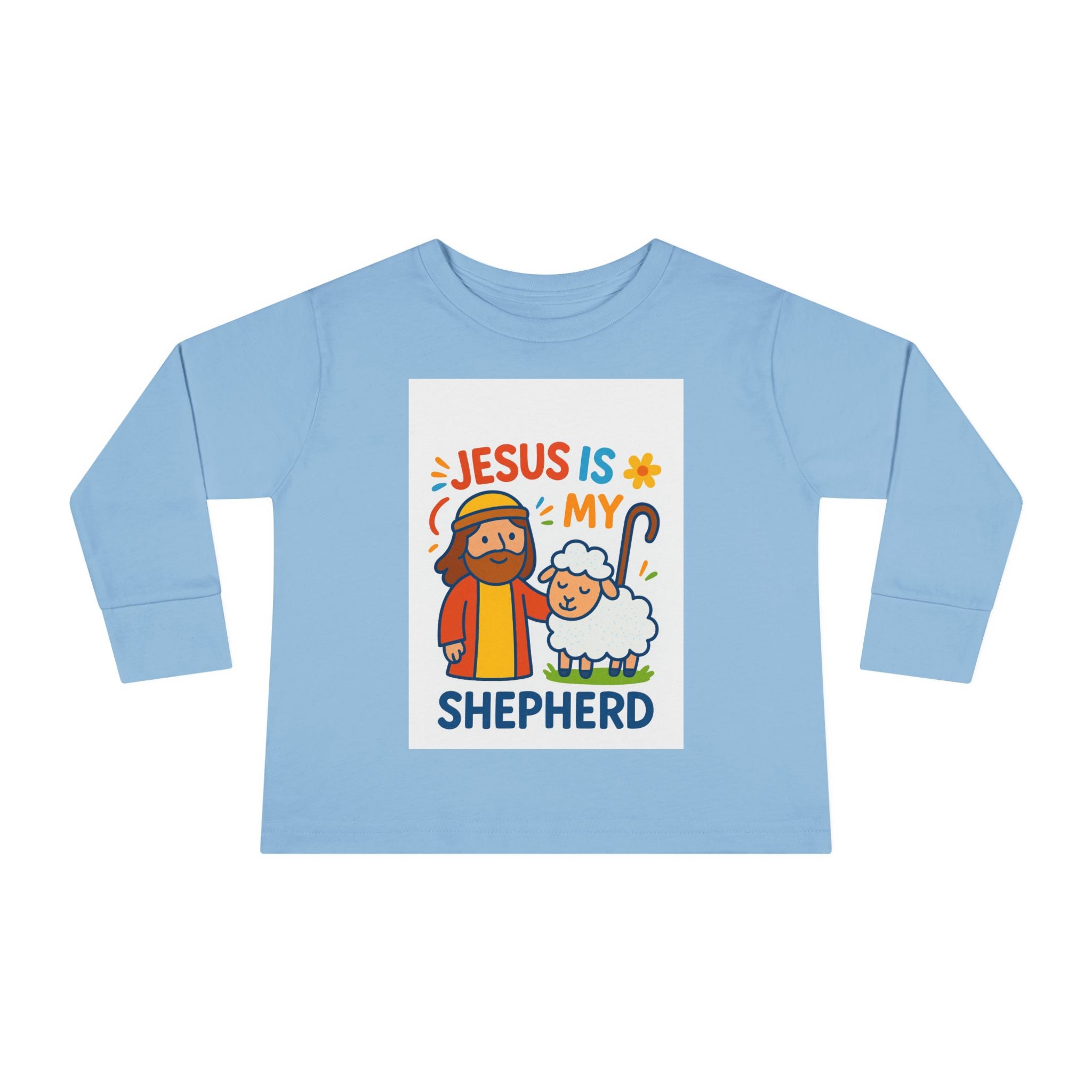 Toddler Tee — "Jesus Is My Shepherd" Cute Christian Long-Sleeve Shirt
