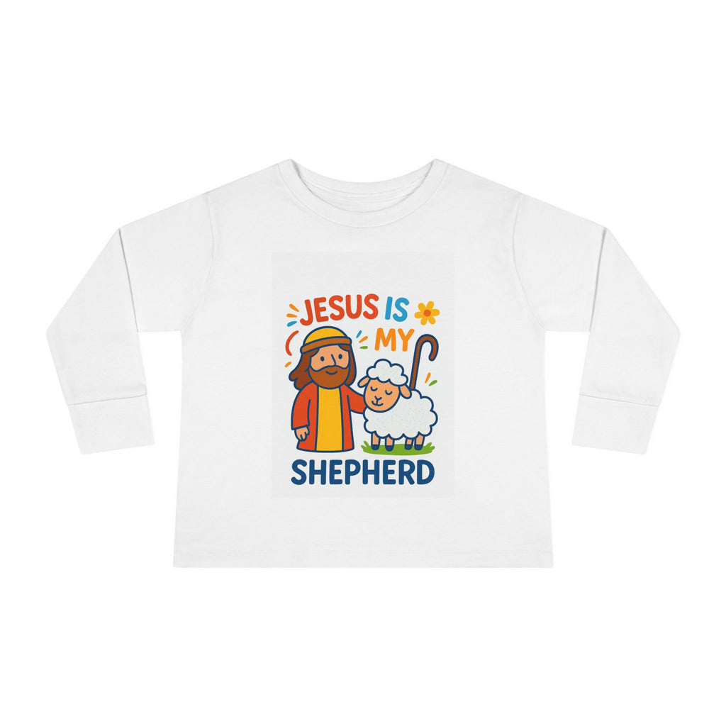 Toddler Tee — "Jesus Is My Shepherd" Cute Christian Long-Sleeve Shirt