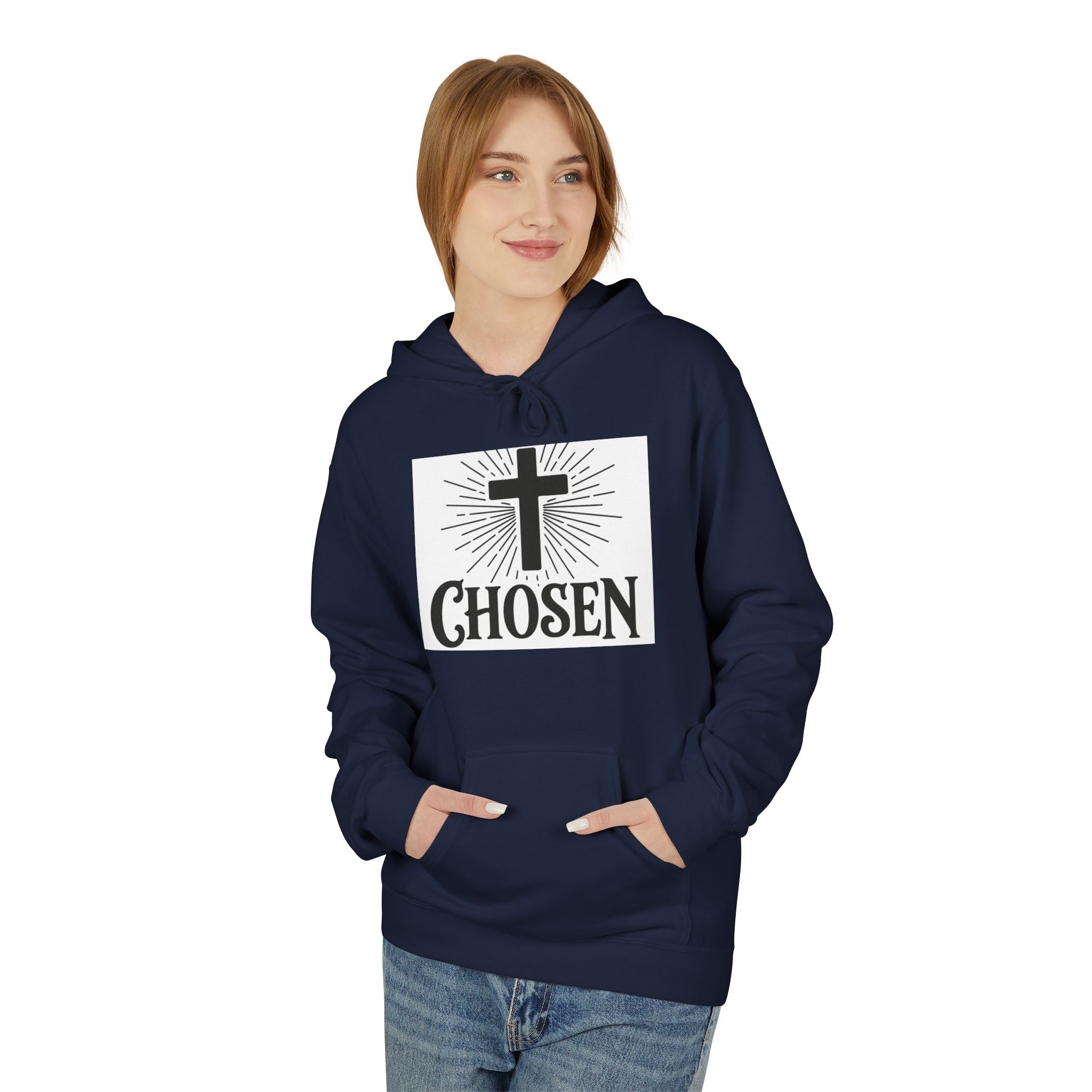Chosen Cross Hoodie — “I Can Do All Things Through Christ” Christian Faith Sweatshirt