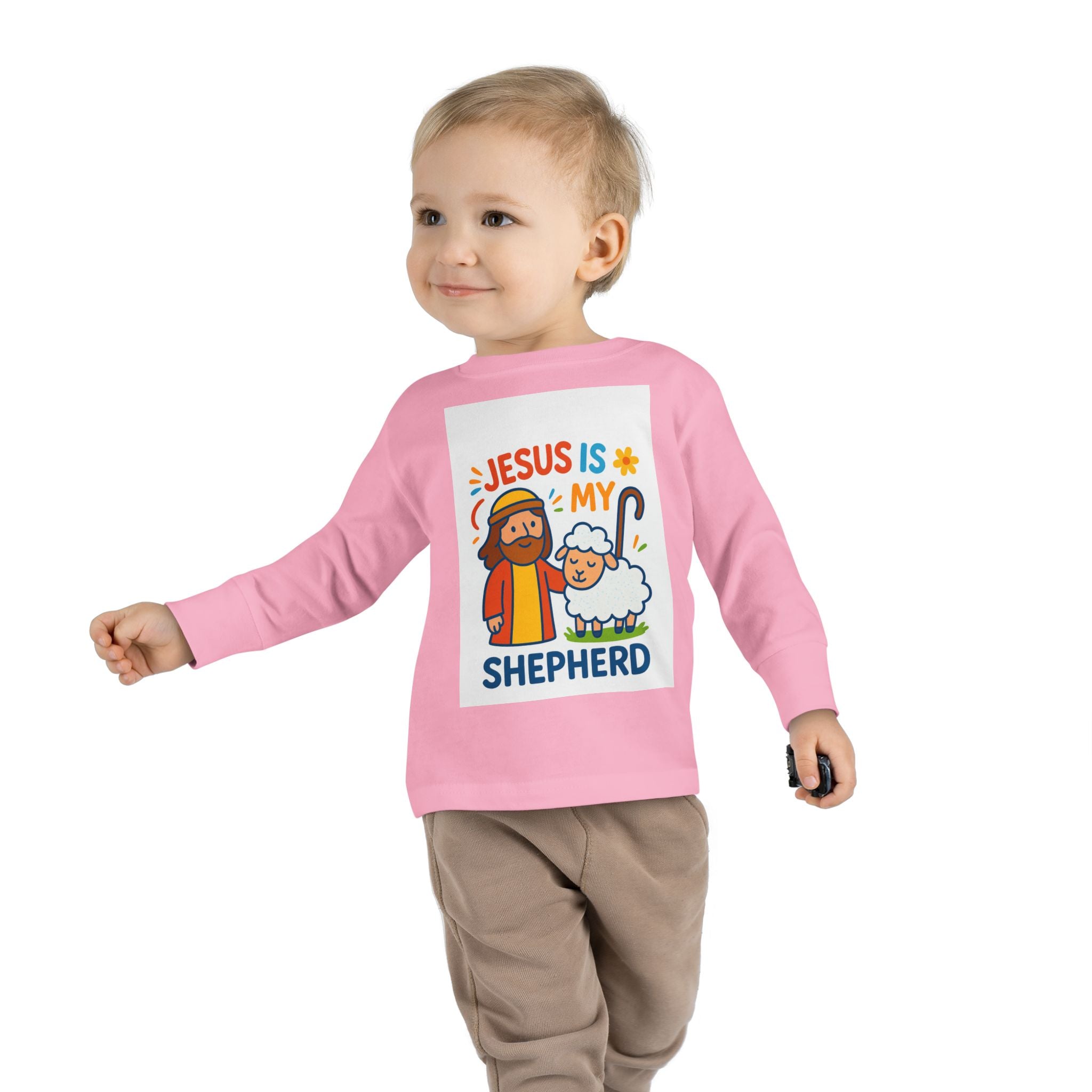 Toddler Tee — "Jesus Is My Shepherd" Cute Christian Long-Sleeve Shirt