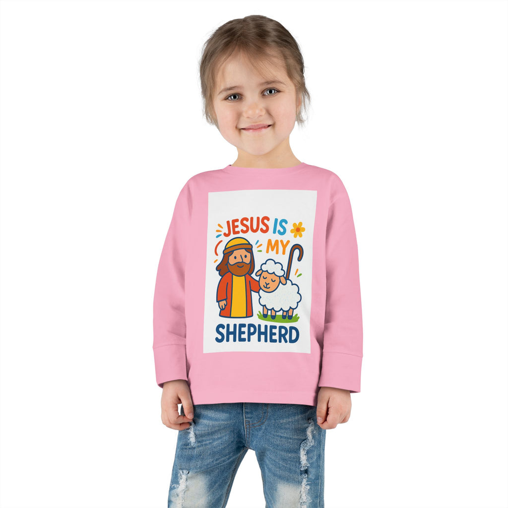 Toddler Tee — "Jesus Is My Shepherd" Cute Christian Long-Sleeve Shirt
