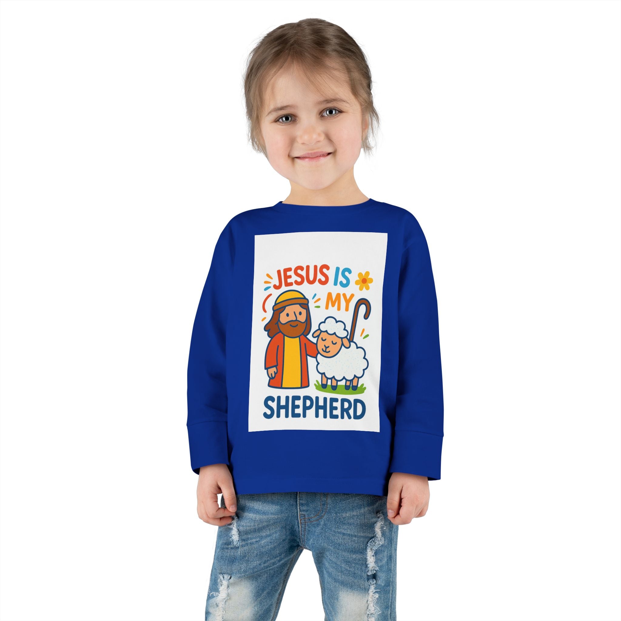Toddler Tee — "Jesus Is My Shepherd" Cute Christian Long-Sleeve Shirt