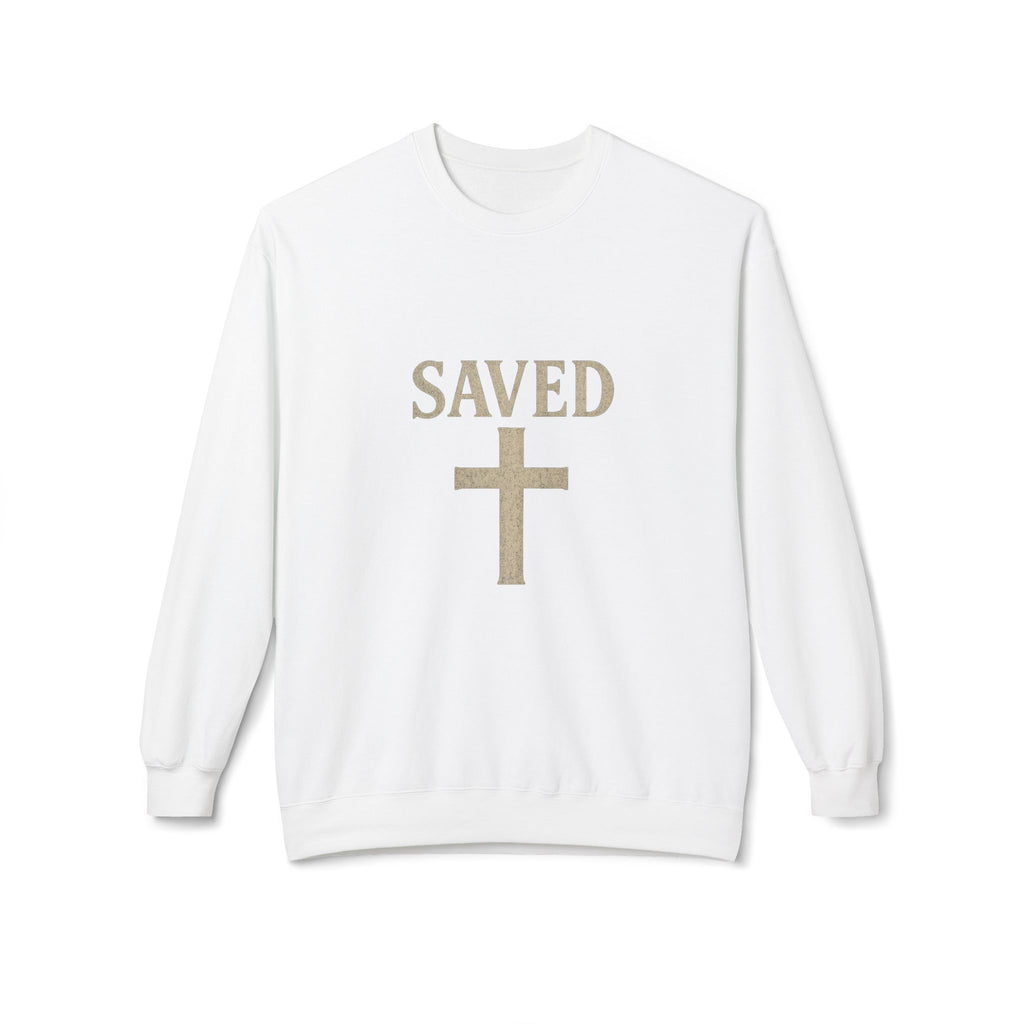 Saved Cross Sweatshirt — "I Can Do All Things Through Christ" Christian Crewneck