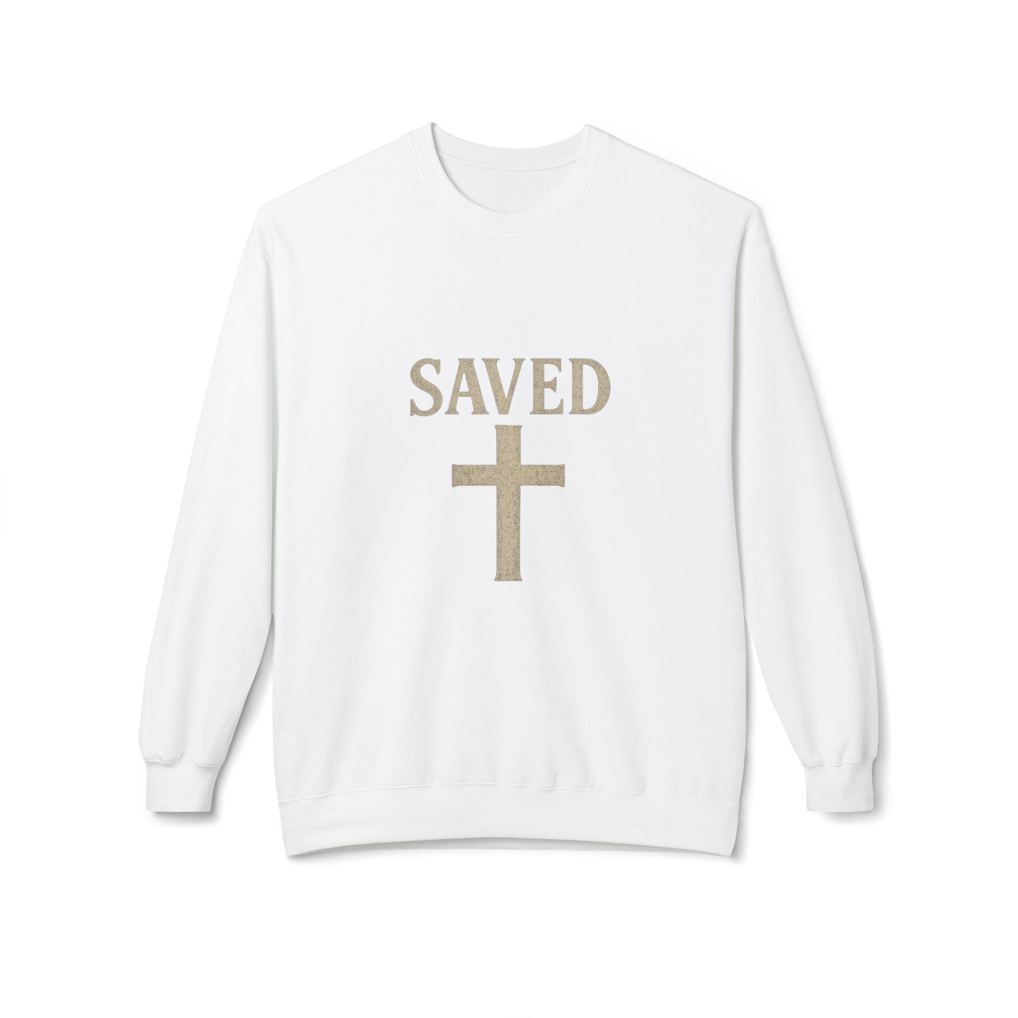 Saved Cross Sweatshirt — "I Can Do All Things Through Christ" Christian Crewneck