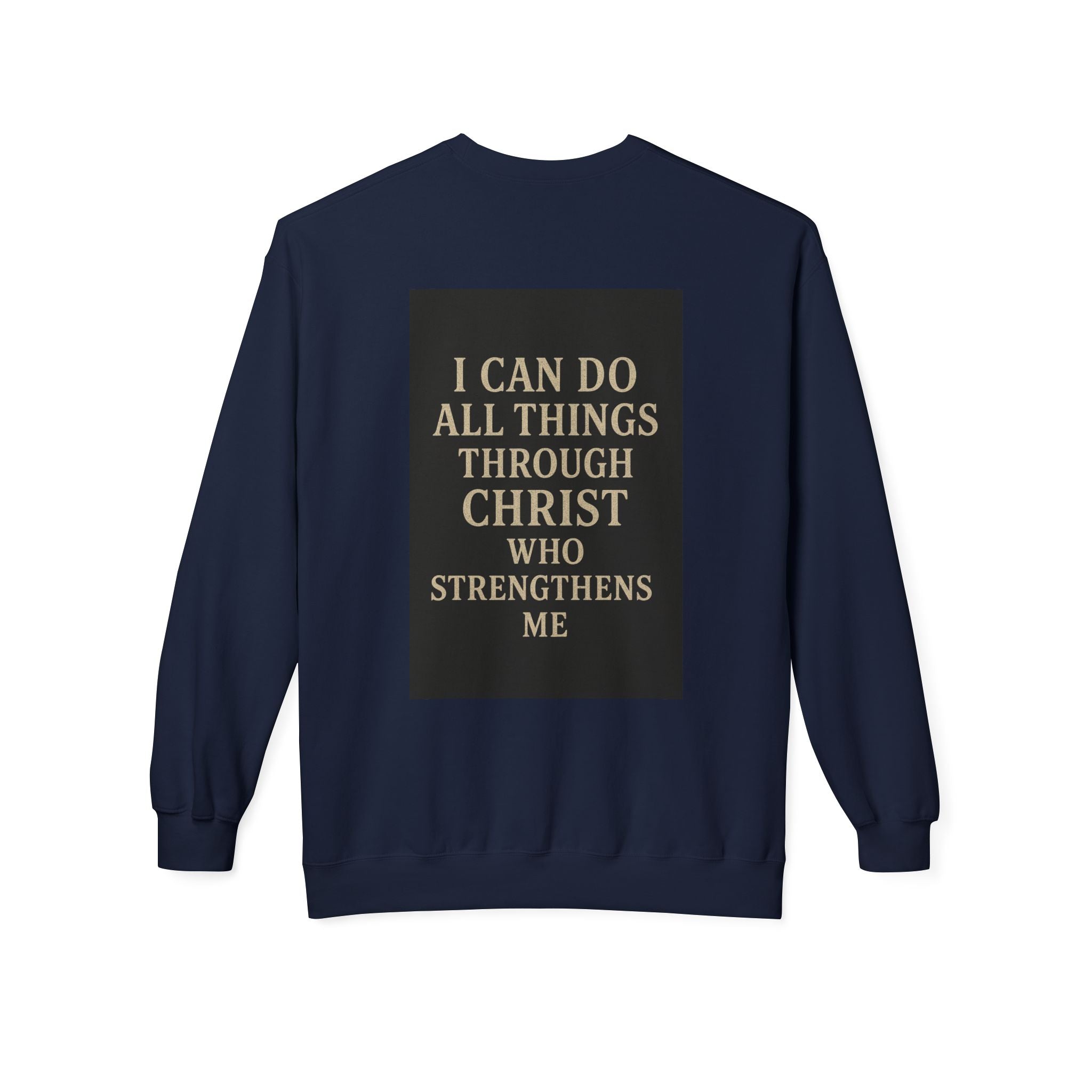 Saved Cross Sweatshirt — "I Can Do All Things Through Christ" Christian Crewneck